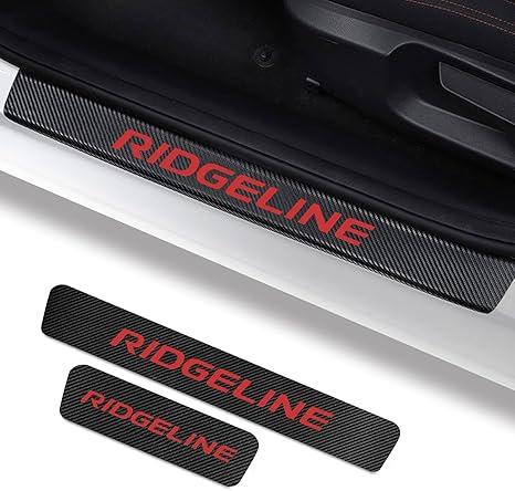 Fit for Ridgeline 2005-2024 Car Door Sill Protector for Honda Ridgeline Accessories, Carbon Fiber Leather Door Sill Sticker,Reflective Automotive Door Entry Guard,Decoration Door Sill Scuff Plate