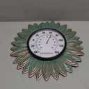 Sunflower Outdoor Thermometers, No Need Battery Indoor Themometer, 12" Metal Wall Thermometer with Large Number Easy to Read for Patio Room Decor