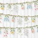 Cheerland Flower Banner Wildflower Garland for Enchanted Garden Party Woodland Theme Picnic Wedding Baby Shower Birthday Onederland Tea Party Supplies Girl Party Decorations 2pcs