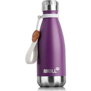 Kids Water Bottle for School-12 oz Stainless Steel Double Wall Vacuum Insulated Sports Water Bottle Reusable Metal Leak Proof Cola Shape Flask for Girls(Dark Purple)