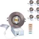 Premium Canless Recessed Gimbal Downlight Rotatable-Spotlight 5 CCT 3 Inch Eyeball Ceilling Potlight, Dimmable Recessed Lights Fixture with Junction Box, 8W, Oil Rubbed Bronze, 6P