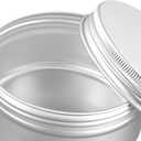 LEXININ 50 Pack Aluminum Tin Cans, 5 Oz Screw Top Tin Jar Containers, 3.26 x 1.5 Inch, Silver