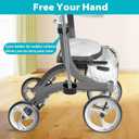 Cane Holder for Nitro Rollators with Flat Frame, Drive Walker Cane Holder, Adjustable Crutch Bracket for Wheelchairs, Rollators, Knee Scooters, Assistant Holder for Cane or Stick Users, Black