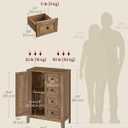 VASAGLE Farmhouse Storage Cabinet with Door, 4 Drawers, Adjustable Shelves, 11.8"D x 23.6"W x 31.5"H
