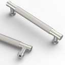 Asidrama 10 Pack 5 Inch(128mm) Brushed Satin Nickel Cabinet Pulls Knurled Kitchen Cabinet Handles, Cabinet Pulls Kitchen Cabinet Hardware for Cupboard Drawer Pulls (5" Hole Center)