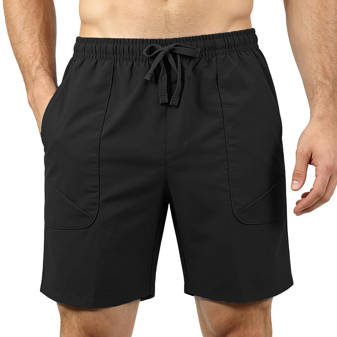 EMPTYPOP Mens Athletic Shorts with Pockets Lightweight Workout Shorts Quick Dry Basketball Shorts for Gym Running Golf Sports Deep Gray