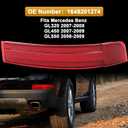 Rear Bumper Reflector Passenger Side Red Reflector Compatible with Mercedes Benz GL550 GL320 GL450 2007 2008 2009 1648201274 Right