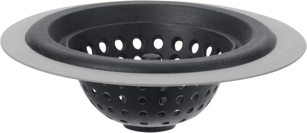 OGGI Silicone & Metal Sink Stopper- Great Kitchen Sink Stopper, Silicone Drain Stopper, Sink Plug, 4.6 Diameter Metal Rim, Gray