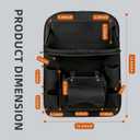 Car Seat Organizer, Multifunctional Backseat Protector Mat, Storage Bag and Tray Rack, Trash Storage (Suitable for Cars, Children, Back of Seats, and Rear Seats) (Black, Leather 1-Piece Set)