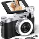 FLATIC Digital Camera, 4K 64MP Cameras for Photography with 64GB Card, 18X Zoom Autofoucs Vlogging Camera for YouTube with 180 Flip Screen, Compact Vlog Travel Camera Kit for Beginner, Teens