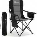 MOON LENCE Heavy Duty Camping Chair, 450LBS Capacity High Back Folding Chair with Cup Holder & Cooler Bag, Portable Outdoor Chair for Camping, Backyard, RV and Beach, 1 Pack, 20 inches x 20 inches x 44.9 inches