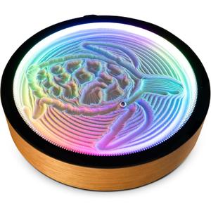 Grounded Labs Oasis Mini Sand Art, Real Bamboo, Zen Stress Relief, iOS and Android Compatible, with Smart LED Lighting