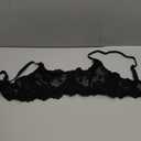 SOLY HUX Women's Lace Bra Sexy See Through Bralettes Underwire Unlined Sheer Push Up Bras (Plain Black) S