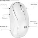 Logitech M240 Silent Bluetooth Mouse, Wireless, Compact, Portable, Smooth Tracking, 18-Month Battery, for Windows, macOS, ChromeOS, Compatible with PC, Mac, Laptop, Tablets - Off White