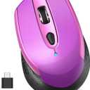 RaceGT USB C Wireless Mouse - 2.4G Cordless with 6 Buttons and 3 Adjustable DPI for MacBook Pro/Air, Laptop, Desktop, PC