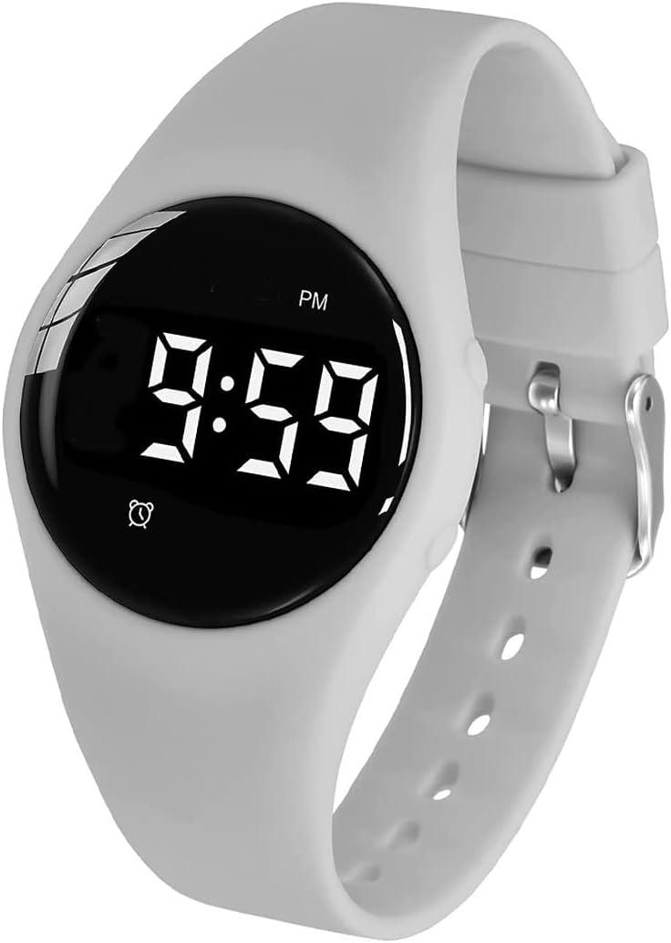 Vibrating Alarm Watch, Water Resistant Potty Training Watch Rechargeable Medical Reminder Watch with Timer and 15 Daily Alarms (Grey)