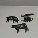 Benver 3 Pieces Metal Kitchen Wall Decor, Rooster Cow Pig Farmhouse Kitchen Decor, Rustic Farm Animals Wall Art Plaque Hollow Letters Ornament for Farmhouse, Bathroom