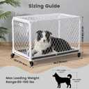 36 Inch Collapsible Dog Crate with Diamond Mesh, No-Tool Assembly Foldable Dog Kennel with 4 Lockable Wheels,Removable Tray,Portable Dog Cage for Medium/Large Dogs, Space-Saving, Indoor Outdoor Use