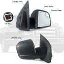 Right Passenger Side Door Mirror with Blind Spot Glass Power Fits 2015-2020 Ford F150 Without Turn Signal Light Non-Heated (3Pins) Replaces: FL3Z17682AK