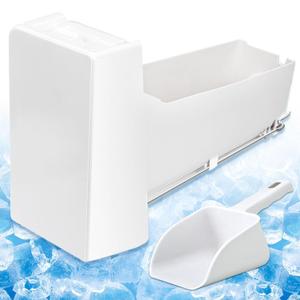 Upgraded DA97-14474C DA97-14474A Ice Bucket Ice Container Compatible with Samsung Models RF25, RF26, RF28, RF263, RF265, Includes Shovel