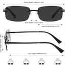 Retro Frameless Rectangle Sunglasses Womens Trendy Narrow Small Frame Spring Hinge UV Protection FZN905