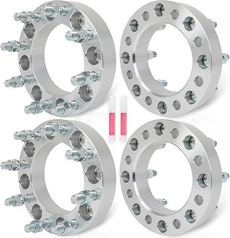 ILONPA 8x6.5 to 8x170 2 inch Wheel Spacers 126.15mm Bore for 1980-1998 Ford F250 F350, 1992-2007 E250 E350 Econoline, 9/16"-18 Studs 8 Lugs Wheel Adapters fits 1995-2010 Dodge Ram 2500 3500, Set of 4