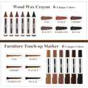 Dual Tip Furniture Markers Touch Up,Upgrade 13 Pcs Wood Markers Furniture Repair Kit,Touch Up Paint Pen and Wood Filler Putty Stick with Sharpener Kit,for Wood Stain Remover,Wood Floor Scratch Repair