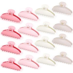 16 Pcs Large Acrylic Hair Claw Clips Bulk for Women Christmas Birthday Gift Fashion French Style Cute Hair Accessories Non-slip Hold Claw Clip for Thick Thin (4.33 Inch,Light Color)