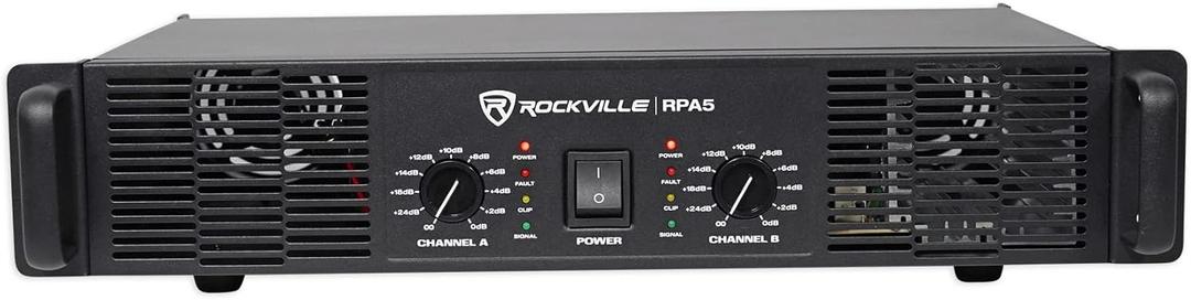 Rockville RPA5 1000W Peak / 400W RMS 2-Channel Power Amplifier, Rack Mountable - Perfect for Live Sound, Pro Audio, DJs