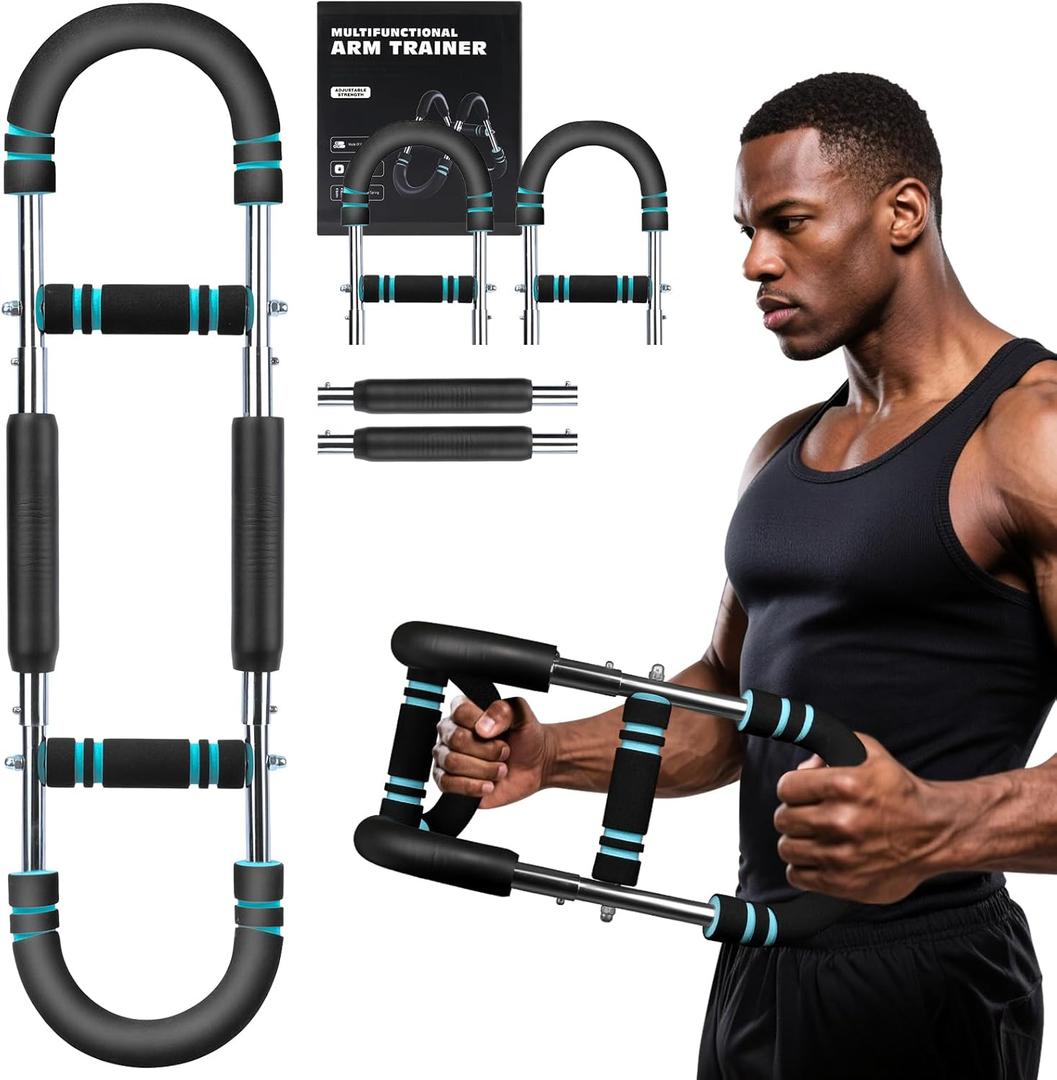 Twister Arm Trainer,Adjustable Chest Workout Equipment,60-110lb Chest Trainer for Men,Portable Power Twister Bar for Chest Clip Muscle & Arm Strength