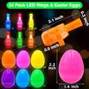 Easter Party Favors for Kids 24 Pack, Easter LED Light Up Finger Lights Easter Basket Stuffers for Kid Boys Girls Easter Egg Hunt Filling Treats Easter Basket Stuffers Easter Party Favor