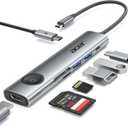 Acer 7 in 1 USB C Hub Multiport Adapter, USB C to HDMI Adapter 4K@60Hz, 100W PD, 2 USB A 3.1 + Type-C 3.1 5Gbps Data, SD Card Reader, USBC Hub HDMI Compatible with Acer/Dell XPS/HP/Mac/Surface etc (Grey)