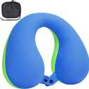 COOLBEBE Kids Travel Neck Pillow, Softly Double Support Neck Pillow for Car & Airplane, Traveling Gifts for Toddler & Children (1, Bluish Green)