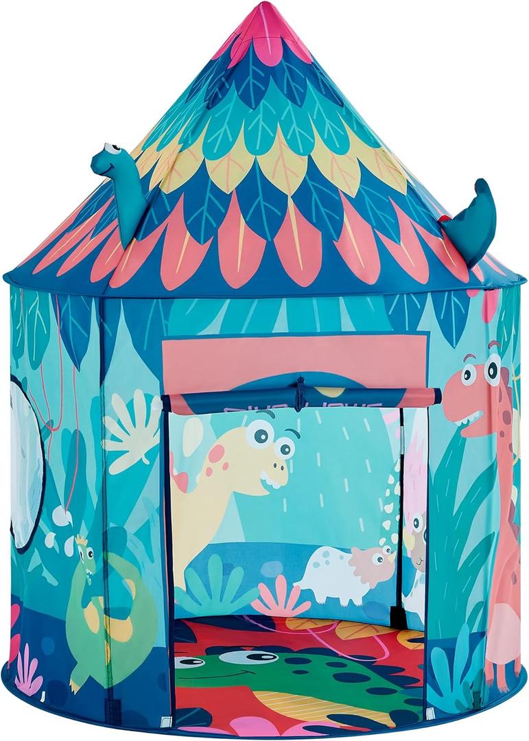 Hallo Deer Dinosaur Kids Play Tent, Foldable Pop Up Tent Kids, Castle Kid Tent Indoor Outdoor Fun & Imagination, Toddler Tents Indoor Gifts for Baby Boys Girls