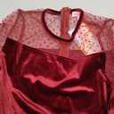 CHILDRENSTAR Mesh Long Sleeves Dress for Girls Fall Winter Burgundy Red Xmas Holiday Dresses Velvet Size 12-14
