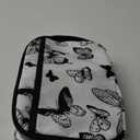 LEDAOU Lunch Bag Kids Insulated Lunch Box Girls Insulated Reusable Lunch Bag for School Picnic Hiking Work (Butterflies White)