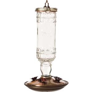 Perky-Pet 8107-1SR Antique Glass Bottle Hummingbird Feeder - Outdoor Garden Dcor Hummingbird Feeder (10.00 x 5.50 x 5.50 Inches)