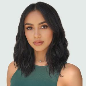 WIGNEE U Part Human Hair Wig 100% Brazilian Hair U Part Wig 4.5 CM Deep U Part Wig Human Hair 14 Inch Lightweight U Part Wigs For Black Women Natural Blend Beginner Friendly