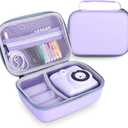 Phetium Kids Instant Print Camera Case Compatible with ETIKEZ/ESOXOFFORE/Cimizi/DUDUDRAGON/Dylanto Instant Cameras for Kids, Storage Organizer Bag for Refill Print Paper Rolls (Box Only)-Purple