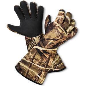 Waterproof Neoprene Duck Hunting & Decoy Gloves  Insulated Blind Gauntlet with Grid Grip, Long Oversized Sleeves for Cold Waterfowl Hunters & Late Season Hunting Gear