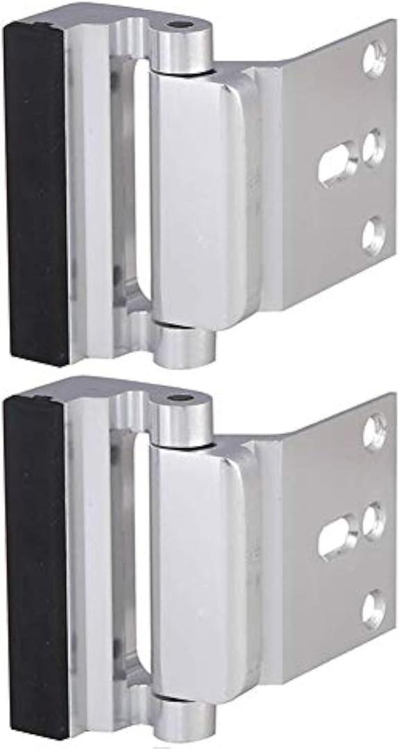 2 Pack Door Reinforcement Locks with 8 Screws, Home Security Door Lock for Toddler, Childproof Door Lock Night Lock Withstand 800 Lbs Silver