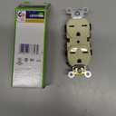 Leviton 15 Amp, 250 Volt, Narrow Body Duplex Receptacle, Straight Blade, Commercial Grade, Self Grounding, Canadian, 5028-I, Ivory
