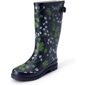 Amazon Essentials Women's Waterproof Tall Rain Boot with Adjustable Buckle, Size US 8