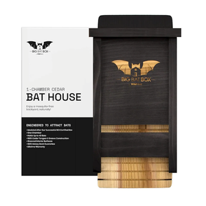 Complete Outdoor Bat House & Box - Single-Chamber - Deters Mosquitoes - No Interior Paint - Easy to Hang