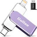 Gulloe 256GB Flash Drive Intended for iPhone, Memory Stick Storage for Photos and Videos Backup, Compatible with iPhone iPad Android PC, Plug and Play, No Application Required (Purple)