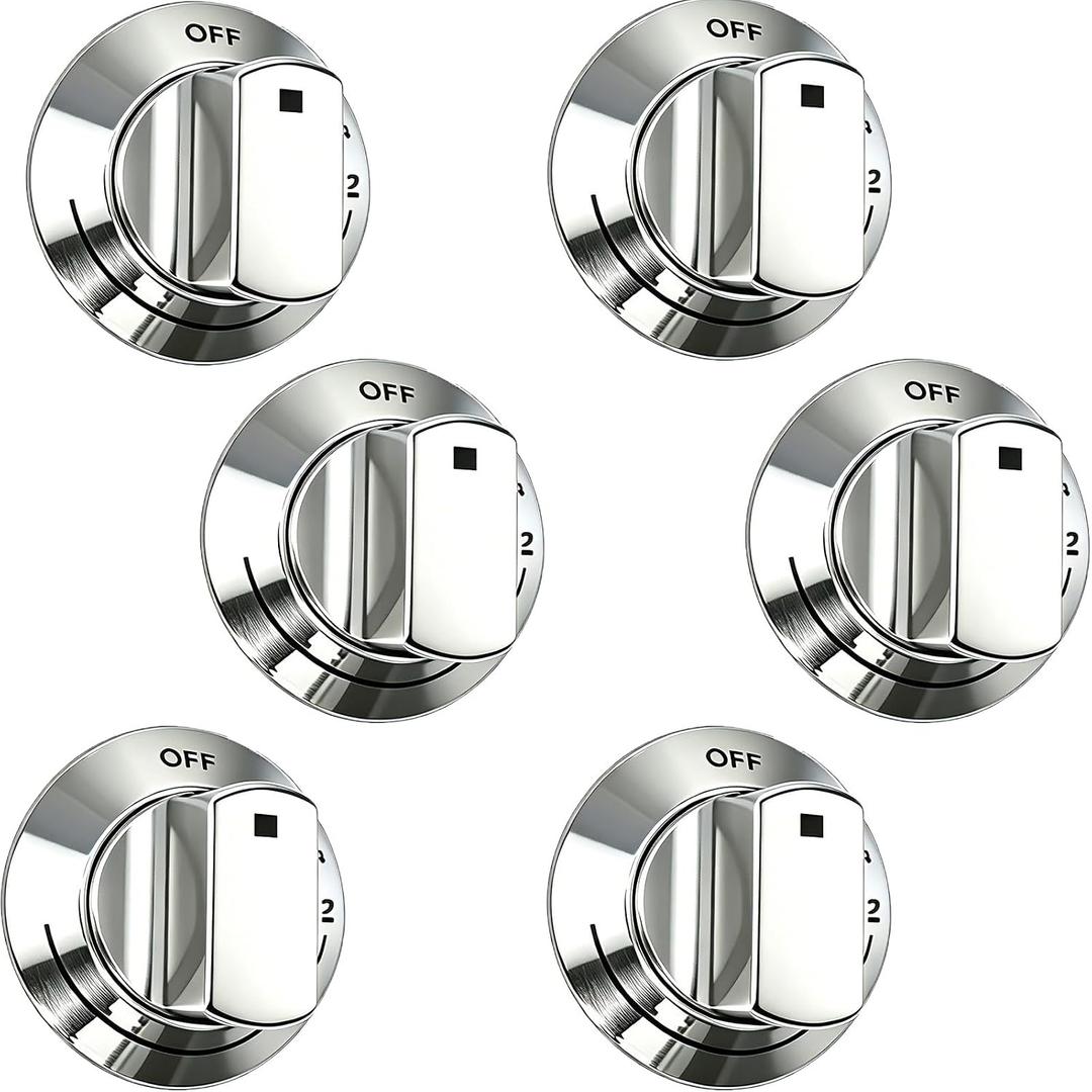 6Pcs 318242275 Burner Control Knob Replacement for Electrolux Range/Cooktop E30DF74TPSA E30GF74TPSA - Replaces 3513943 AP5809411 PS9495232