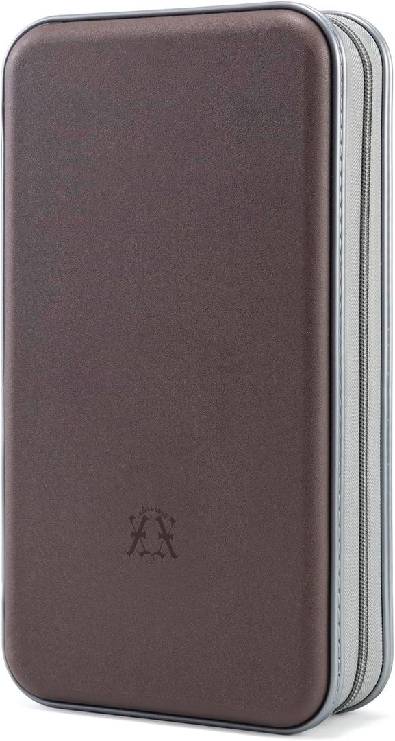 alavisxf xx CD Case, 96 Capacity Hard Plastic CD Holder Protective DVD Disc Storage Case Holder Portable Zipper CD DVD Organizer Storage Wallet for Car Home Travel (96 Capacity, Coffee)