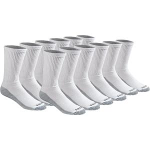 Dickies Men's Dri-Tech Original Moisture Control Crew Socks, M-XXL (6, 12, 18 Pairs)