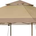 Replacement Top Compatible with Ozark Trail 13' x 13' Instant Outdoor Canopy Frame, Canopy Cover ONLY, (Beige/Brown)