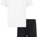 Reebok Boys 2 Piece Knit Logo Short Set, White, 4T